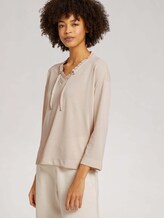 Loose Fit Shirt mit Tunnelzug - Frauen - cold beige Loose Fit Shirt mit Tunnelzug - Frauen - cold beige - 5 - TOM TAILOR