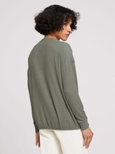 Melange shirt with ribbed cuffs - Women - dusty mid olive melange Melange shirt with ribbed cuffs - Women - dusty mid olive melange - 2 - TOM TAILOR
