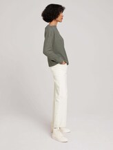 Melange shirt with ribbed cuffs - Women - dusty mid olive melange Melange shirt with ribbed cuffs - Women - dusty mid olive melange - 3 - TOM TAILOR