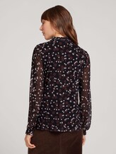 Gemustertes Langarmshirt aus Mesh - Frauen - black large dot design Gemustertes Langarmshirt aus Mesh - Frauen - black large dot design - 2 - TOM TAILOR