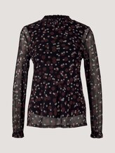 Gemustertes Langarmshirt aus Mesh - Frauen - black large dot design Gemustertes Langarmshirt aus Mesh - Frauen - black large dot design - 7 - TOM TAILOR
