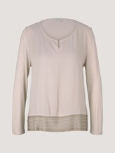 7/8 Shirt im Materialmix - Frauen - cold beige 7/8 Shirt im Materialmix - Frauen - cold beige - 7 - TOM TAILOR