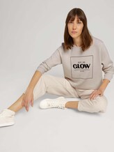 Sweatshirt mit Glitzerprint - Frauen - cold beige Sweatshirt mit Glitzerprint - Frauen - cold beige - 5 - TOM TAILOR