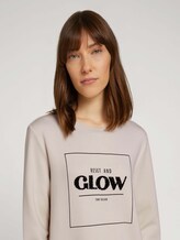 Sweatshirt mit Glitzerprint - Frauen - cold beige Sweatshirt mit Glitzerprint - Frauen - cold beige - 9 - TOM TAILOR