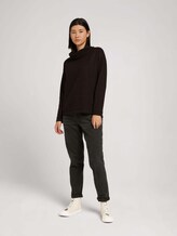 Patterned sweatshirt with a turtleneck - Women - black brown structure check Patterned sweatshirt with a turtleneck - Women - black brown structure check - 3 - TOM TAILOR