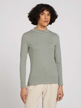 Gestreiftes Rollkragenshirt - Frauen - green stripe Gestreiftes Rollkragenshirt - Frauen - green stripe - 1 - TOM TAILOR