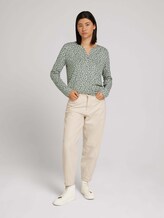 Gemustertes Henleyshirt - Frauen - green leaf design Gemustertes Henleyshirt - Frauen - green leaf design - 3 - TOM TAILOR