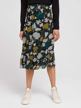 Gemusterter Midirock mit recyceltem Polyester - Frauen - green large floral design Gemusterter Midirock mit recyceltem Polyester - Frauen - green large floral design - 1 - TOM TAILOR