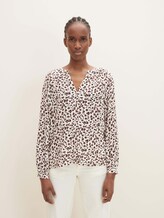 Gemusterte Henleybluse - Frauen - beige small dot design Gemusterte Henleybluse - Frauen - beige small dot design - 1 - TOM TAILOR