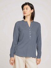Patterned blouse with TENCEL ™ modal - Women - blue geometrical design Patterned blouse with TENCEL ™ modal - Women - blue geometrical design - 1 - TOM TAILOR