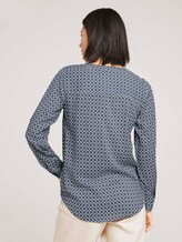 Patterned blouse with TENCEL ™ modal - Women - blue geometrical design Patterned blouse with TENCEL ™ modal - Women - blue geometrical design - 2 - TOM TAILOR