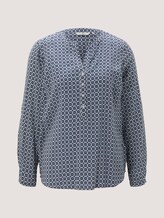 Patterned blouse with TENCEL ™ modal - Women - blue geometrical design Patterned blouse with TENCEL ™ modal - Women - blue geometrical design - 7 - TOM TAILOR