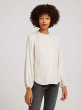 Blouse with a button tab - Women - cold beige Blouse with a button tab - Women - cold beige - 1 - TOM TAILOR