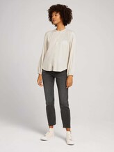 Blouse with a button tab - Women - cold beige Blouse with a button tab - Women - cold beige - 3 - TOM TAILOR