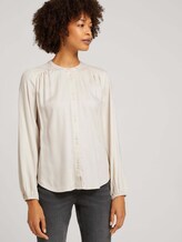 Blouse with a button tab - Women - cold beige Blouse with a button tab - Women - cold beige - 5 - TOM TAILOR
