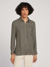 Kariertes Hemd mit Knopfleiste - Frauen - beige green small check woven Kariertes Hemd mit Knopfleiste - Frauen - beige green small check woven - 1 - TOM TAILOR