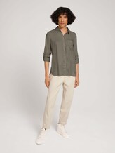 Kariertes Hemd mit Knopfleiste - Frauen - beige green small check woven Kariertes Hemd mit Knopfleiste - Frauen - beige green small check woven - 3 - TOM TAILOR