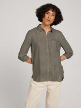 Kariertes Hemd mit Knopfleiste - Frauen - beige green small check woven Kariertes Hemd mit Knopfleiste - Frauen - beige green small check woven - 5 - TOM TAILOR