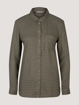Kariertes Hemd mit Knopfleiste - Frauen - beige green small check woven Kariertes Hemd mit Knopfleiste - Frauen - beige green small check woven - 7 - TOM TAILOR