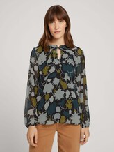 Gemusterte Bluse mit recyceltem Polyester - Frauen - green large floral design Gemusterte Bluse mit recyceltem Polyester - Frauen - green large floral design - 1 - TOM TAILOR