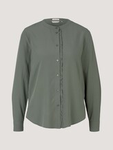 Rüschen Bluse mit Lyocell - Frauen - dusty mid olive Rüschen Bluse mit Lyocell - Frauen - dusty mid olive - 7 - TOM TAILOR