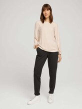 Melierte Bluse mit Tunnelzug - Frauen - cold beige melange Melierte Bluse mit Tunnelzug - Frauen - cold beige melange - 3 - TOM TAILOR