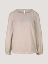 Melierte Bluse mit Tunnelzug - Frauen - cold beige melange Melierte Bluse mit Tunnelzug - Frauen - cold beige melange - 7 - TOM TAILOR