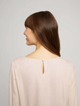 Melierte Bluse mit Tunnelzug - Frauen - cold beige melange Melierte Bluse mit Tunnelzug - Frauen - cold beige melange - 9 - TOM TAILOR