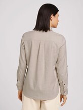Melierte Hemdbluse - Frauen - cold beige melange Melierte Hemdbluse - Frauen - cold beige melange - 2 - TOM TAILOR