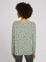 Gemustertes Shirt mit Tunnelzug - Frauen - green melange leaf design Gemustertes Shirt mit Tunnelzug - Frauen - green melange leaf design - 2 - TOM TAILOR