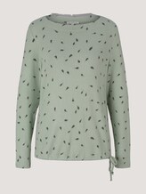 Gemustertes Shirt mit Tunnelzug - Frauen - green melange leaf design Gemustertes Shirt mit Tunnelzug - Frauen - green melange leaf design - 7 - TOM TAILOR
