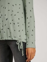 Gemustertes Shirt mit Tunnelzug - Frauen - green melange leaf design Gemustertes Shirt mit Tunnelzug - Frauen - green melange leaf design - 9 - TOM TAILOR