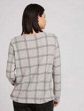 Gemustertes Shirt mit Tunnelzug - Frauen - grey melange check Gemustertes Shirt mit Tunnelzug - Frauen - grey melange check - 2 - TOM TAILOR
