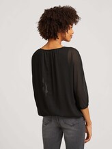 Loose Fit Chiffon Bluse - Frauen - deep black Loose Fit Chiffon Bluse - Frauen - deep black - 2 - TOM TAILOR