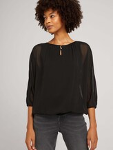 Loose Fit Chiffon Bluse - Frauen - deep black Loose Fit Chiffon Bluse - Frauen - deep black - 5 - TOM TAILOR