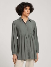 Lange Hemdbluse mit Raffungen - Frauen - dusty mid olive Lange Hemdbluse mit Raffungen - Frauen - dusty mid olive - 1 - TOM TAILOR