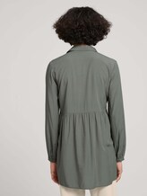 Lange Hemdbluse mit Raffungen - Frauen - dusty mid olive Lange Hemdbluse mit Raffungen - Frauen - dusty mid olive - 2 - TOM TAILOR
