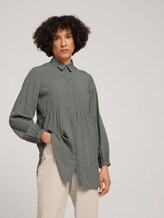 Lange Hemdbluse mit Raffungen - Frauen - dusty mid olive Lange Hemdbluse mit Raffungen - Frauen - dusty mid olive - 5 - TOM TAILOR