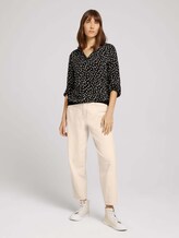 Bluse mit Rippbündchen - Frauen - black leaf design Bluse mit Rippbündchen - Frauen - black leaf design - 3 - TOM TAILOR