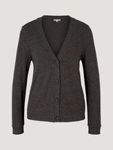 Fine cardigan with a V-neckline - Women - shady grey melange Fine cardigan with a V-neckline - Women - shady grey melange - 7 - TOM TAILOR