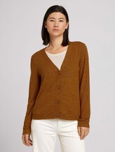Fine cardigan with a V-neckline - Women - gingerbread brown melange Fine cardigan with a V-neckline - Women - gingerbread brown melange - 1 - TOM TAILOR