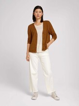 Fine cardigan with a V-neckline - Women - gingerbread brown melange Fine cardigan with a V-neckline - Women - gingerbread brown melange - 3 - TOM TAILOR