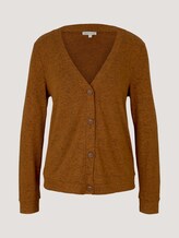 Fine cardigan with a V-neckline - Women - gingerbread brown melange Fine cardigan with a V-neckline - Women - gingerbread brown melange - 7 - TOM TAILOR