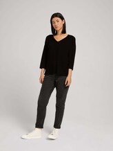 Shirt im Materialmix mit TENCEL™ Modal - Frauen - deep black Shirt im Materialmix mit TENCEL™ Modal - Frauen - deep black - 3 - TOM TAILOR