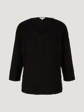 Shirt im Materialmix mit TENCEL™ Modal - Frauen - deep black Shirt im Materialmix mit TENCEL™ Modal - Frauen - deep black - 7 - TOM TAILOR