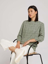 Sweatshirt mit Karomuster - Frauen - green jacquard check Sweatshirt mit Karomuster - Frauen - green jacquard check - 5 - TOM TAILOR