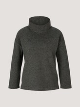 Rollkragen Sweatshirt im Loose Fit - Frauen - black white structure Rollkragen Sweatshirt im Loose Fit - Frauen - black white structure - 7 - TOM TAILOR