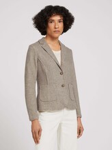 Melierter Blazer im Slim Fit - Frauen - oyster grey melange Melierter Blazer im Slim Fit - Frauen - oyster grey melange - 1 - TOM TAILOR