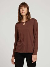Langarmshirt mit Knotendetail - Frauen - earth brown Langarmshirt mit Knotendetail - Frauen - earth brown - 1 - TOM TAILOR