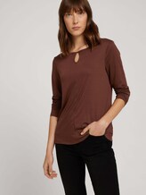 Langarmshirt mit Knotendetail - Frauen - earth brown Langarmshirt mit Knotendetail - Frauen - earth brown - 5 - TOM TAILOR